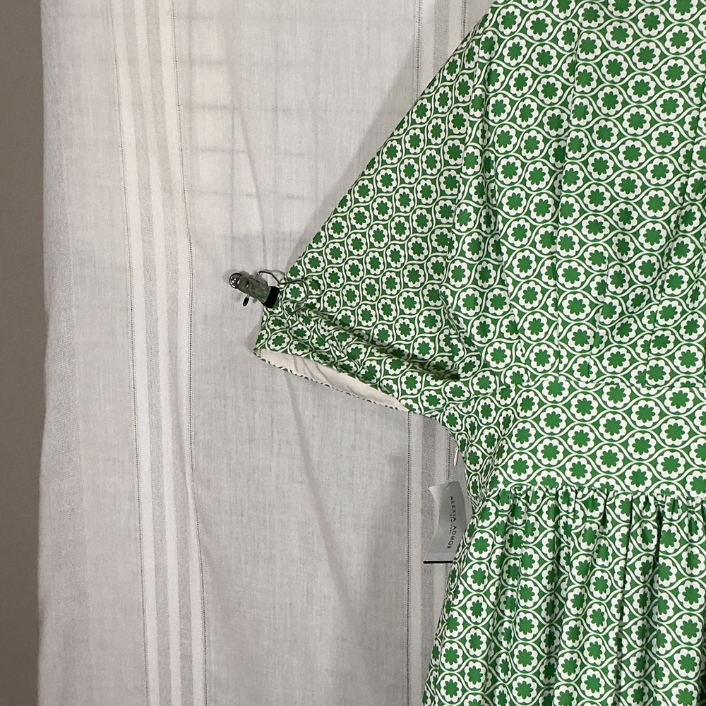 Alexia Admor Green White Floral V-Neck Maxi Dress NWT Size 10 - Picture 7 of 11